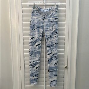 Peloton Marble Leggings Small Blue White High Rise Workout Pants